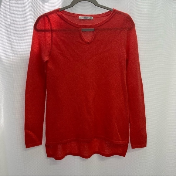 Subtle Luxury Women’s 100% Cashmere Hi Lo Sweater Orange XS - Picture 1 of 10